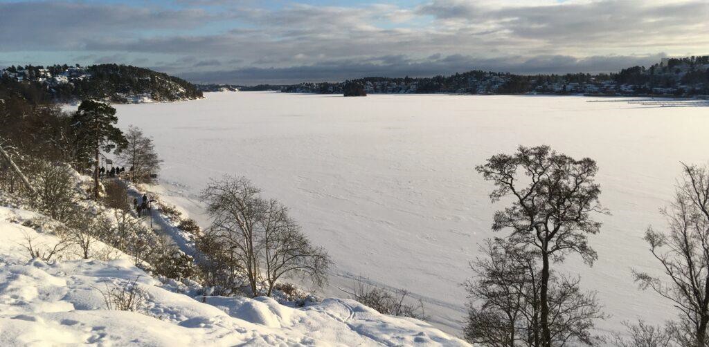 Edsviken i Sollentuna i vinterskrud.